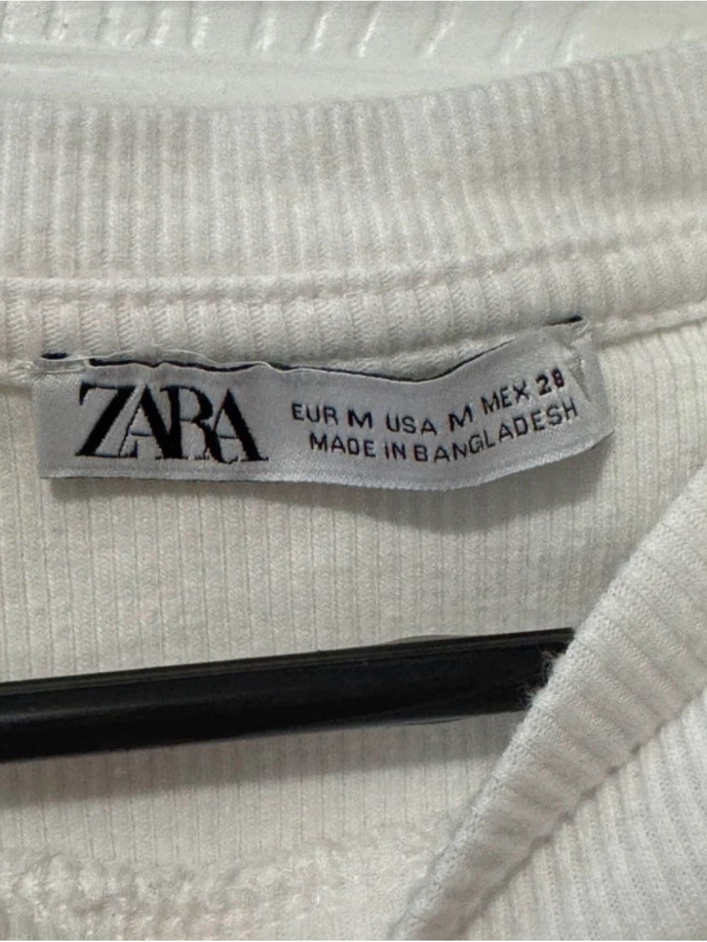 Zara White Ruffle Sleeve Ribbed Crop Top - Picture 5 of 8